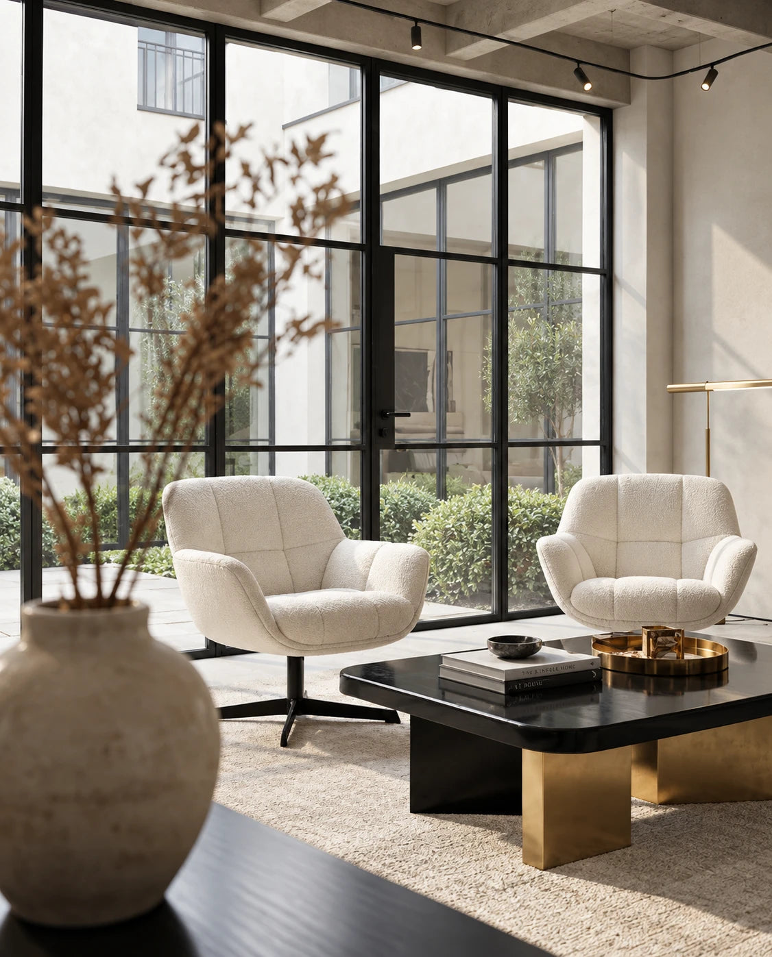 Fauteuil blanc design - vue 2