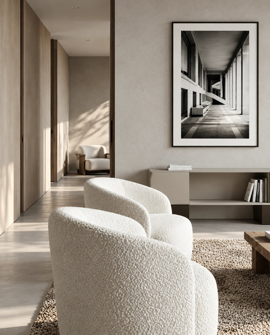 Fauteuil bouclé - vue 3