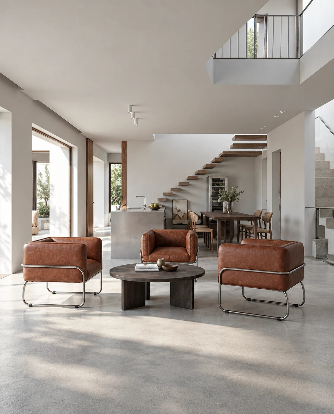 Fauteuil marron vintage - vue 5