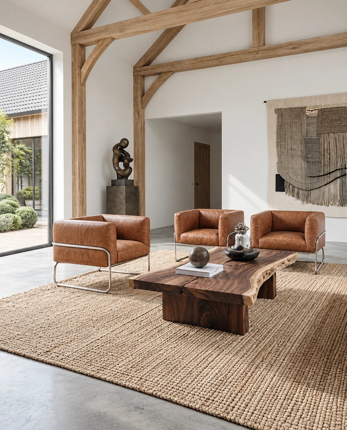 Fauteuil marron vintage - vue 8