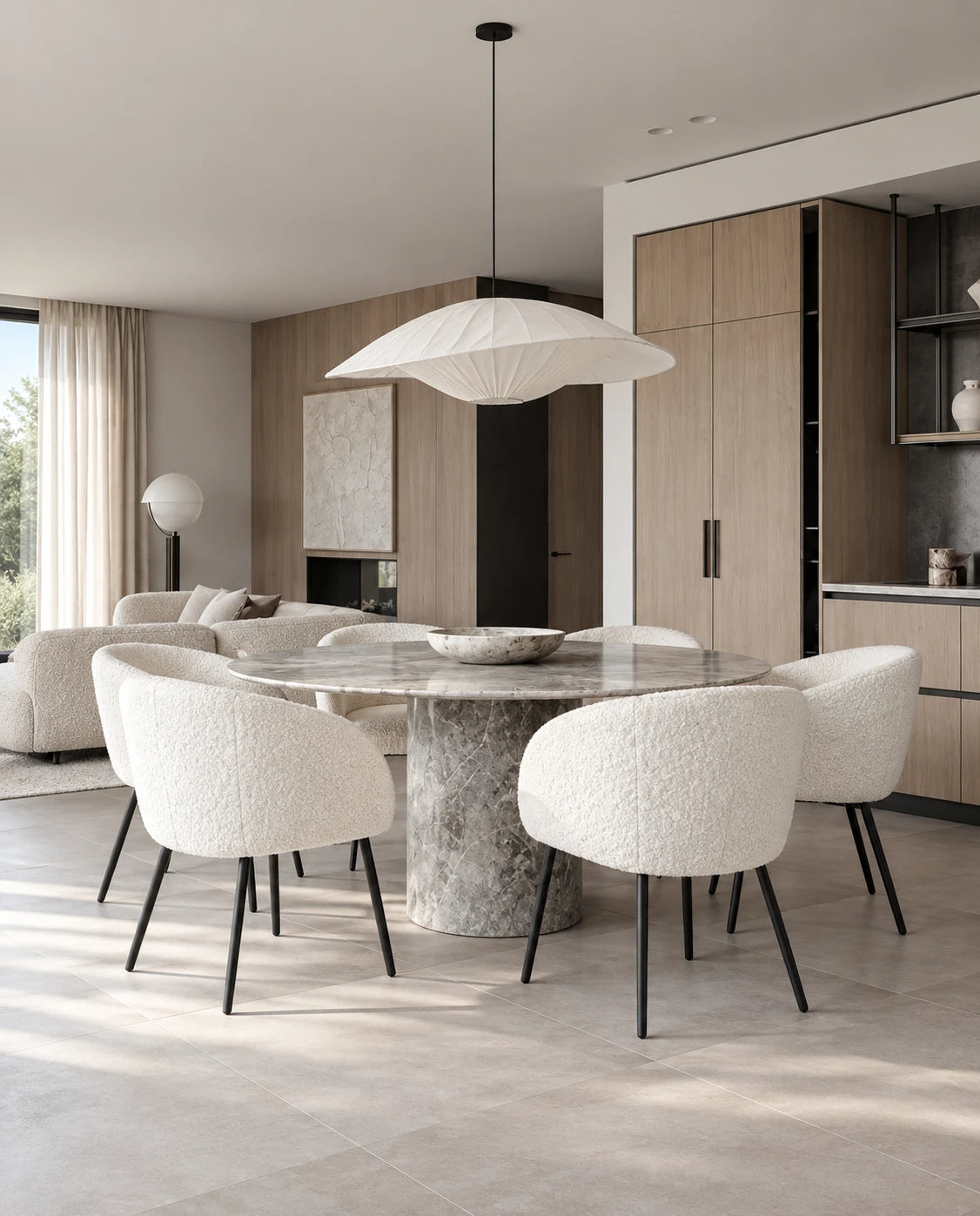 Fauteuil tissu bouclette - vue 6