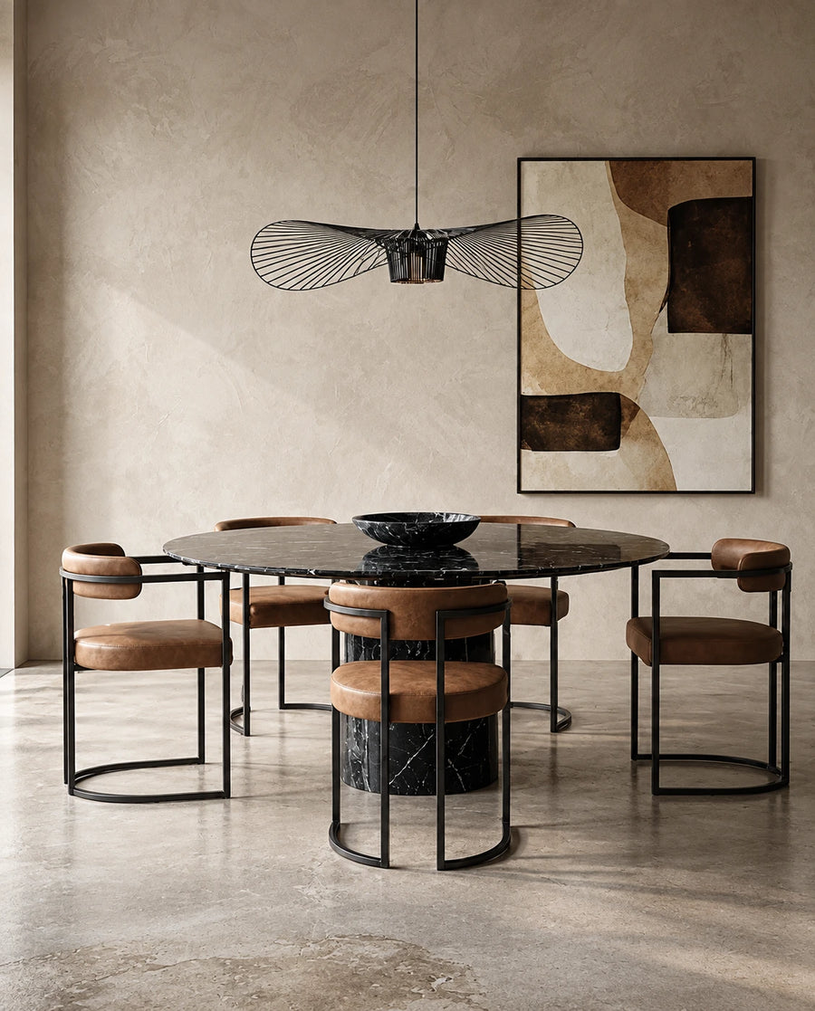 Aspect cuir, montants plats