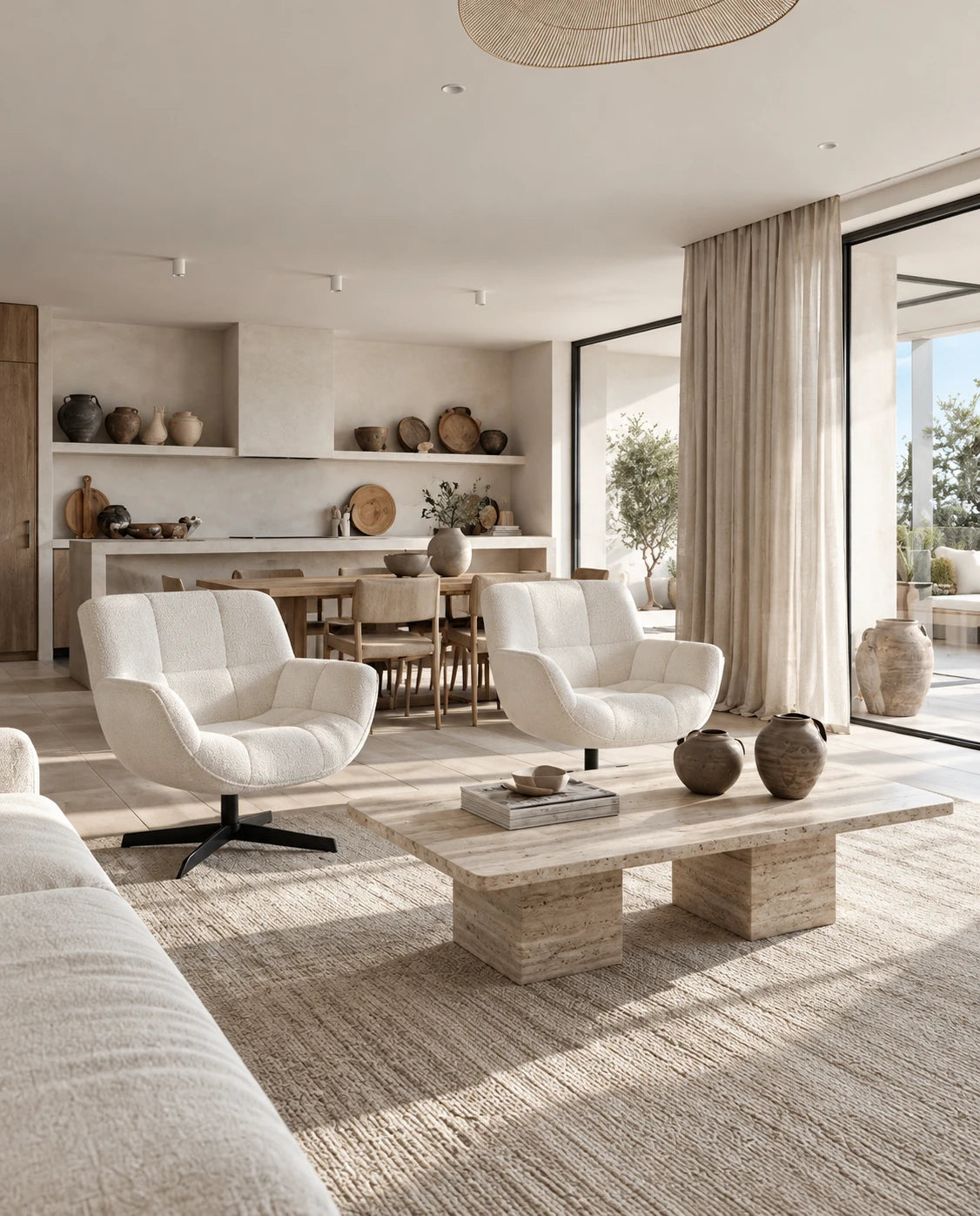 Fauteuil blanc design - vue 1