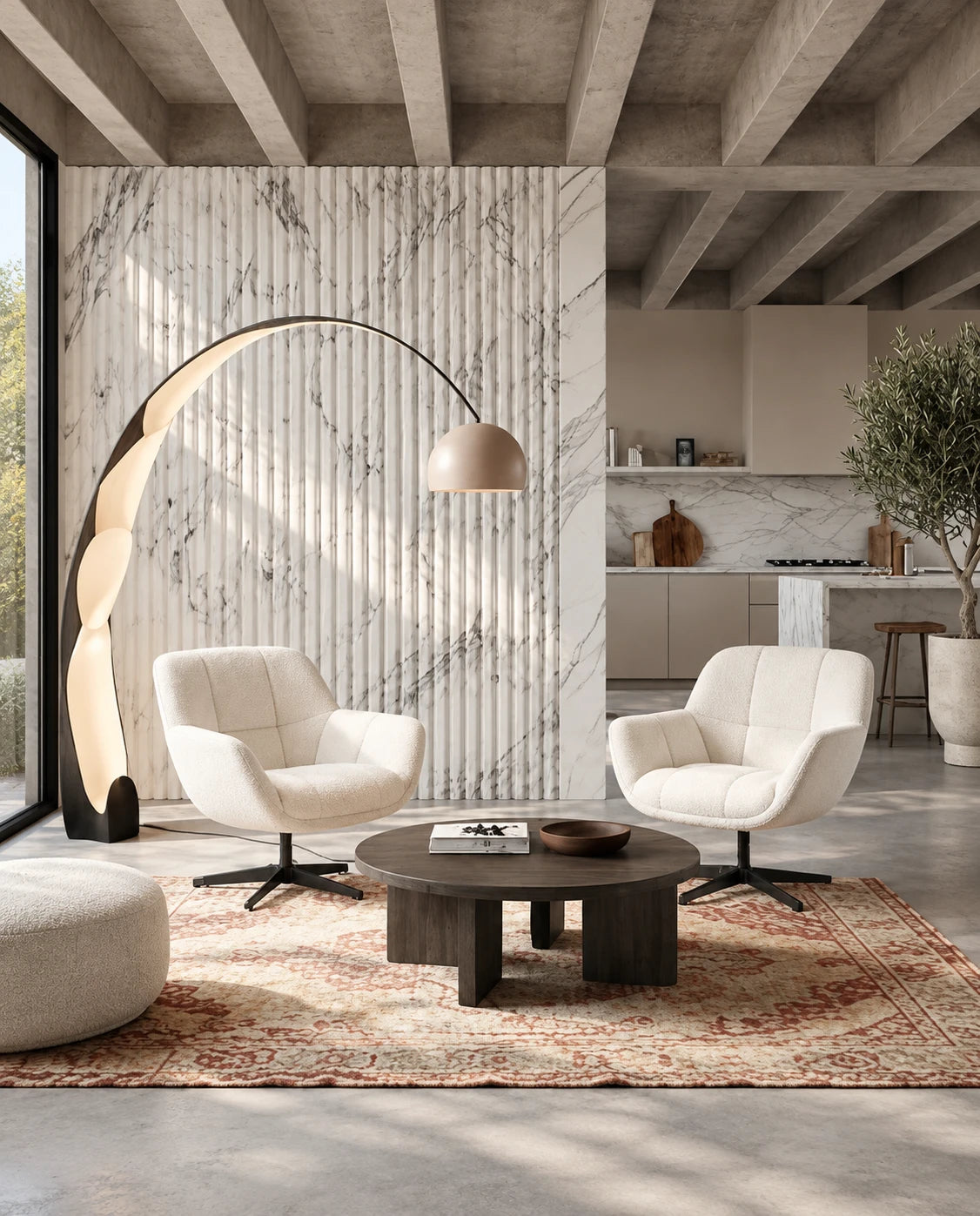 Fauteuil blanc design - vue 3