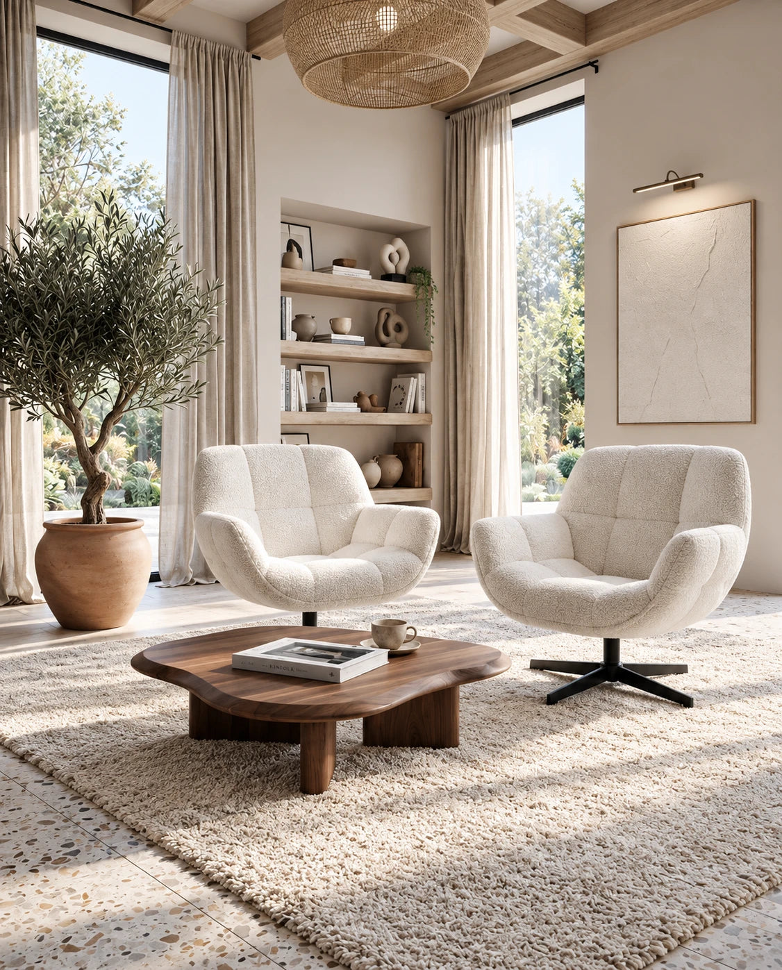 Fauteuil blanc design - vue 4