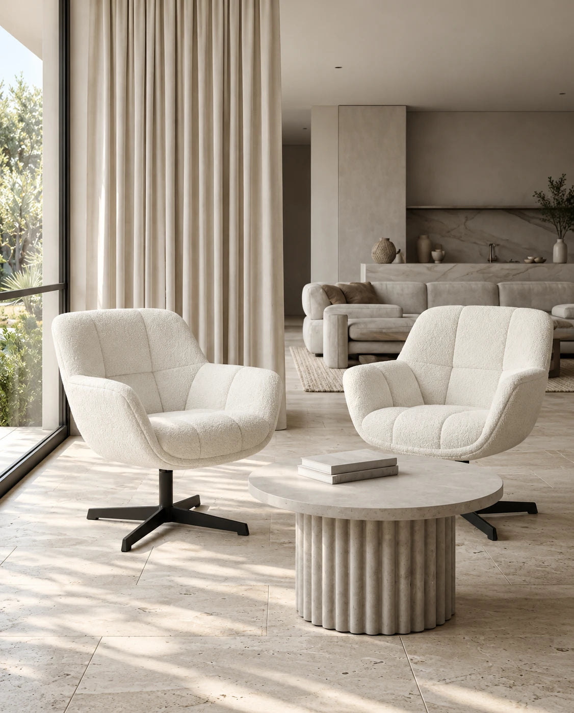 Fauteuil blanc design - vue 5