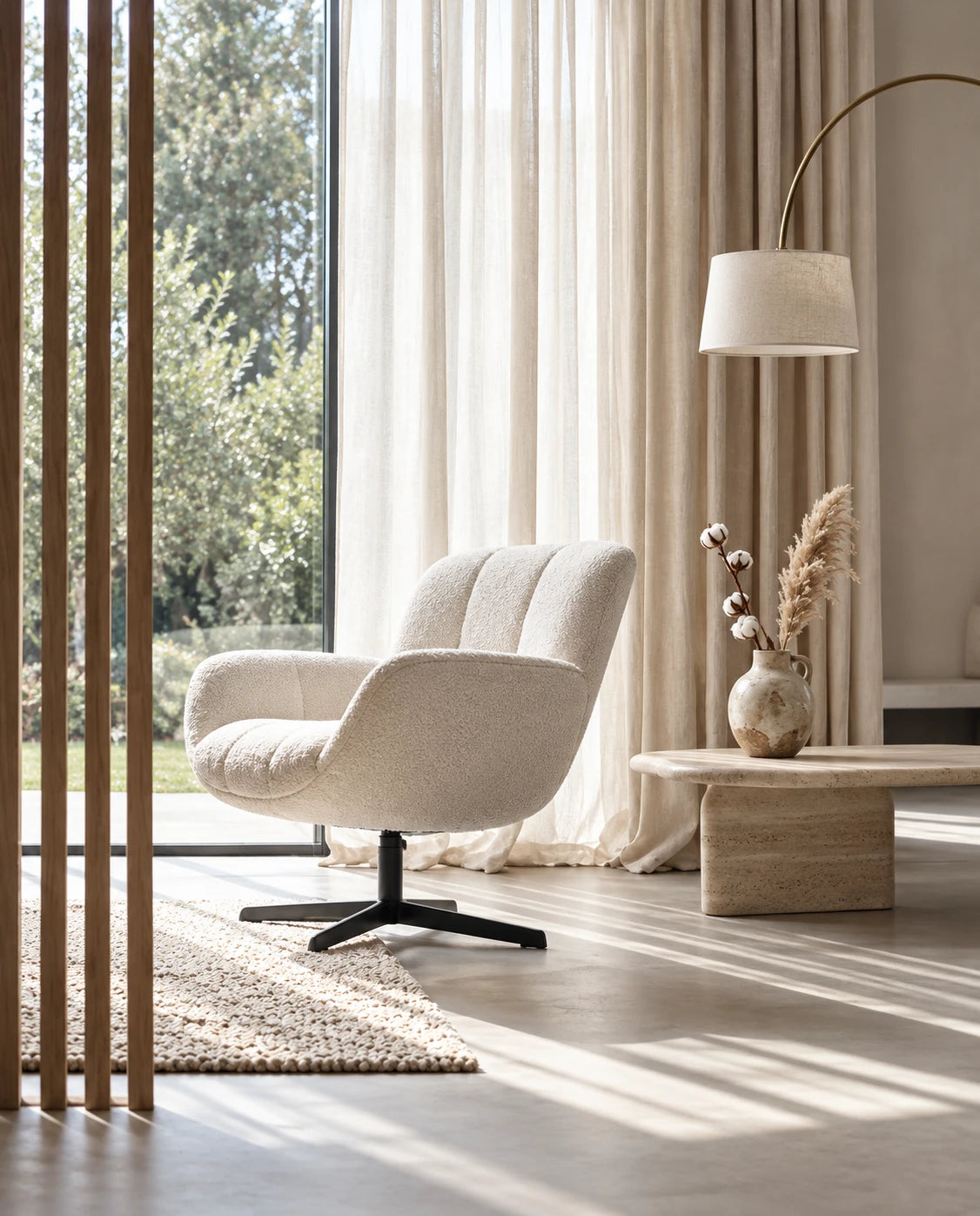 Fauteuil blanc design - vue 6