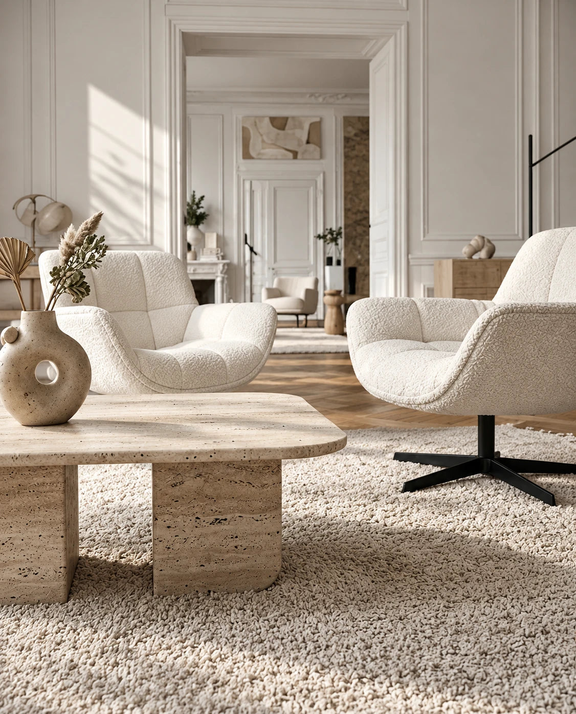 Fauteuil blanc design - vue 9