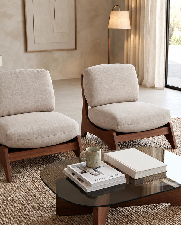 Fauteuil bois et tissu - vue 10