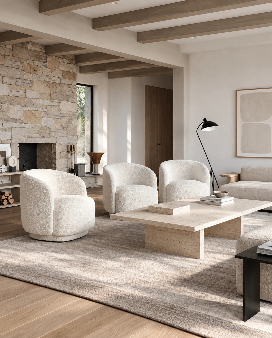 Fauteuil bouclé - vue 1