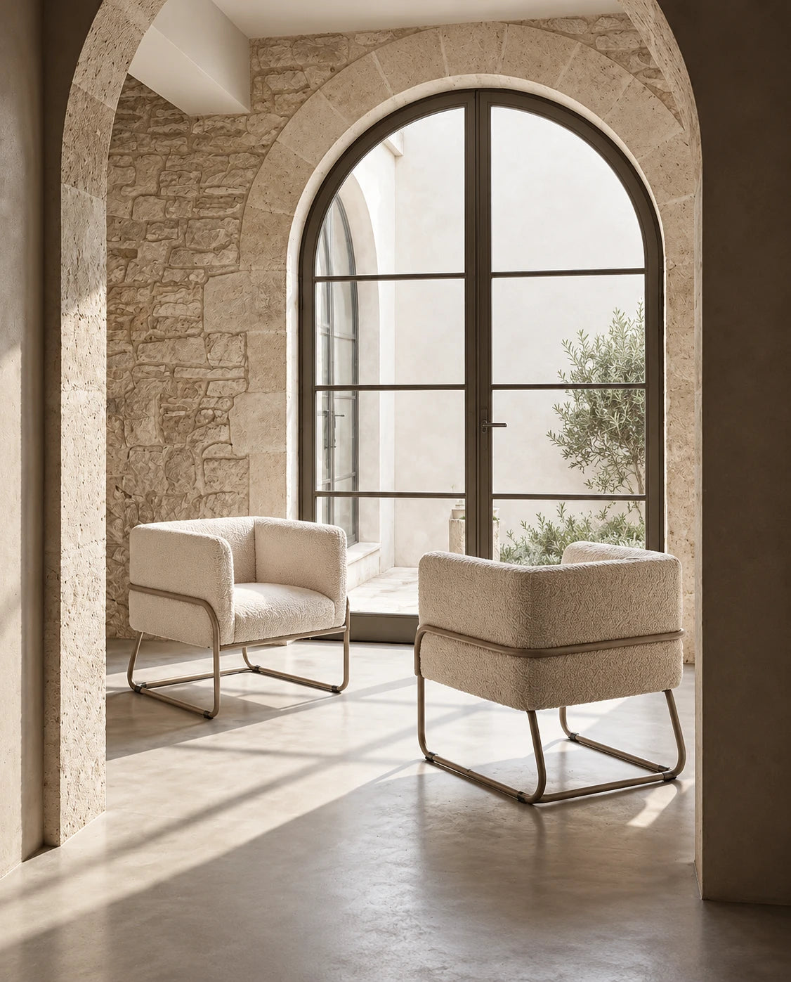 Fauteuil crème - vue 1