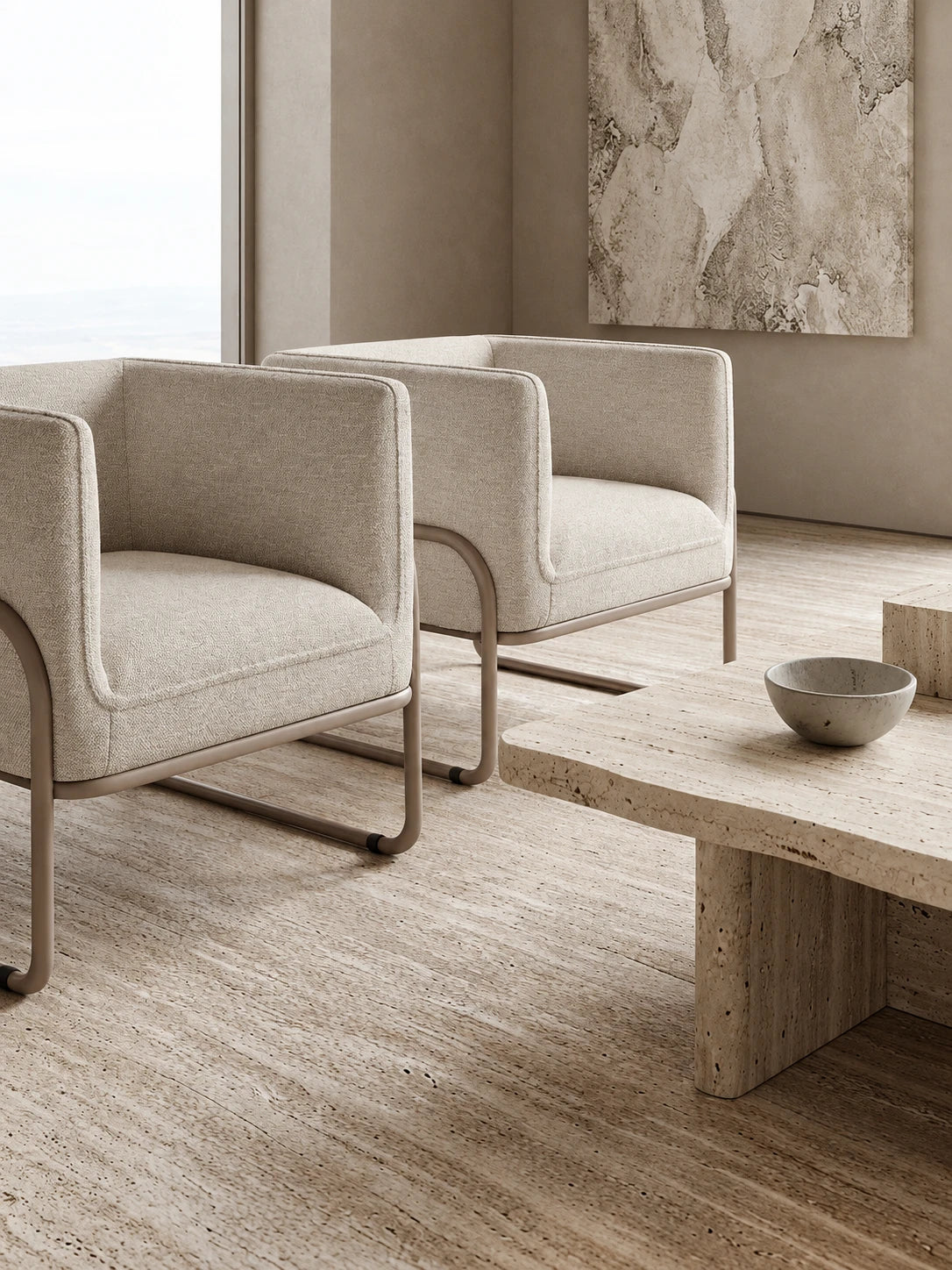 Fauteuil crème - vue 12