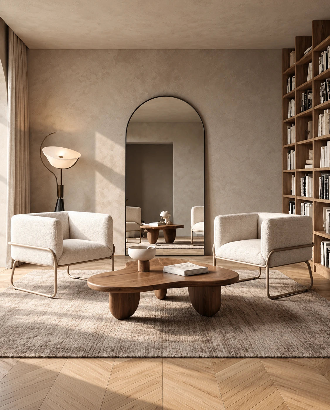 Fauteuil crème - vue 3