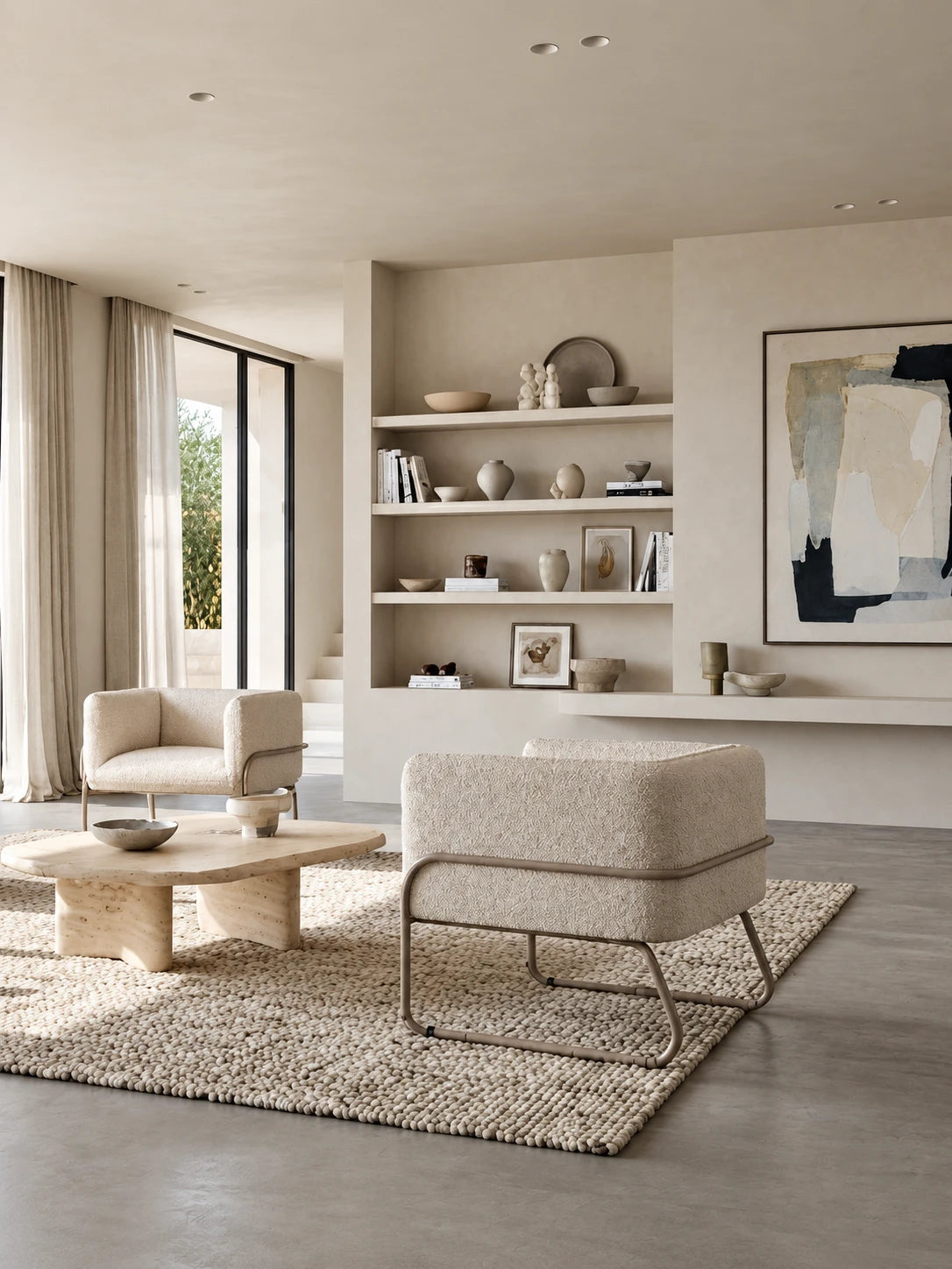Fauteuil crème - vue 7