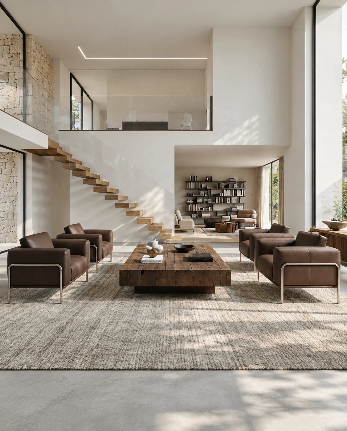 Fauteuil cuir design - vue 2