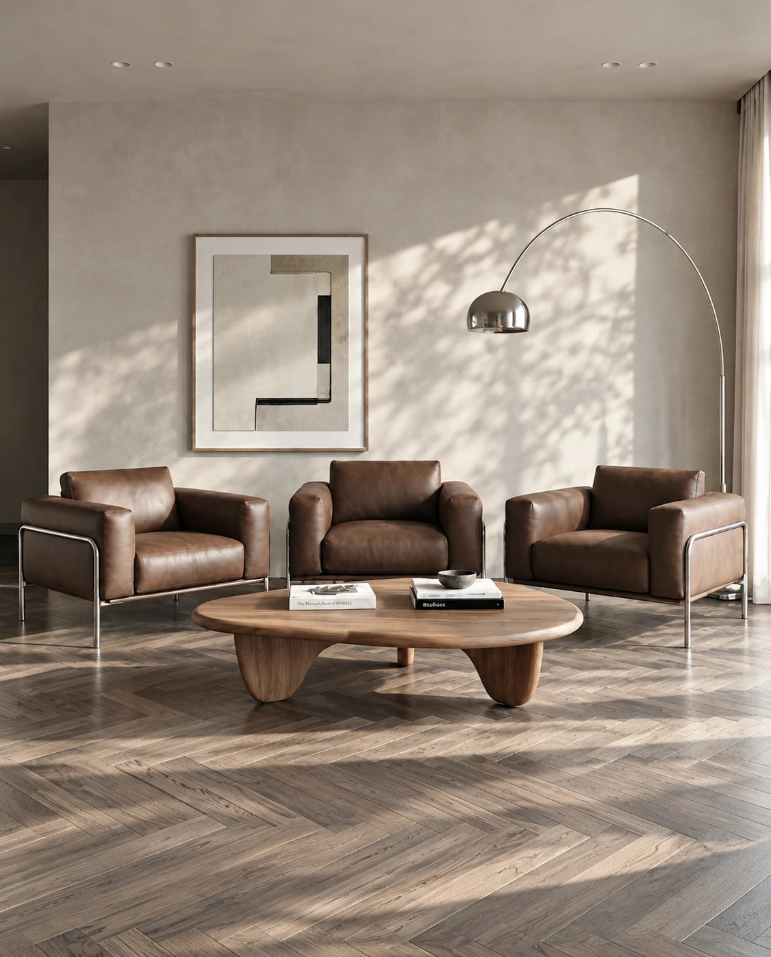 Fauteuil cuir design - vue 3