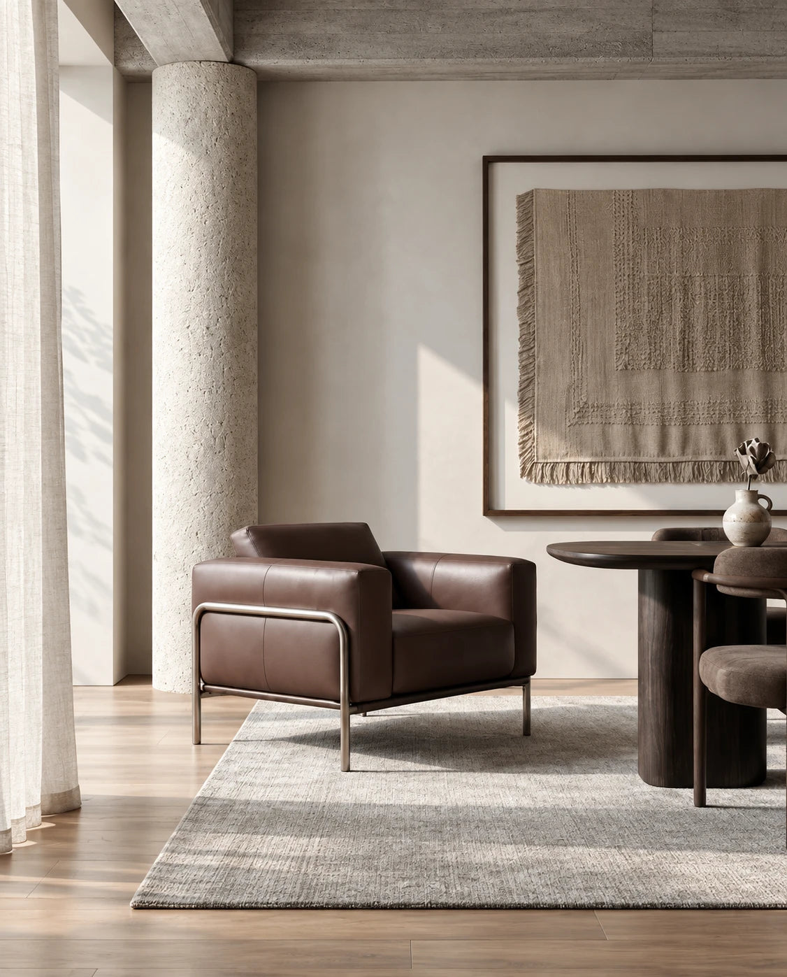 Fauteuil cuir design - vue 4