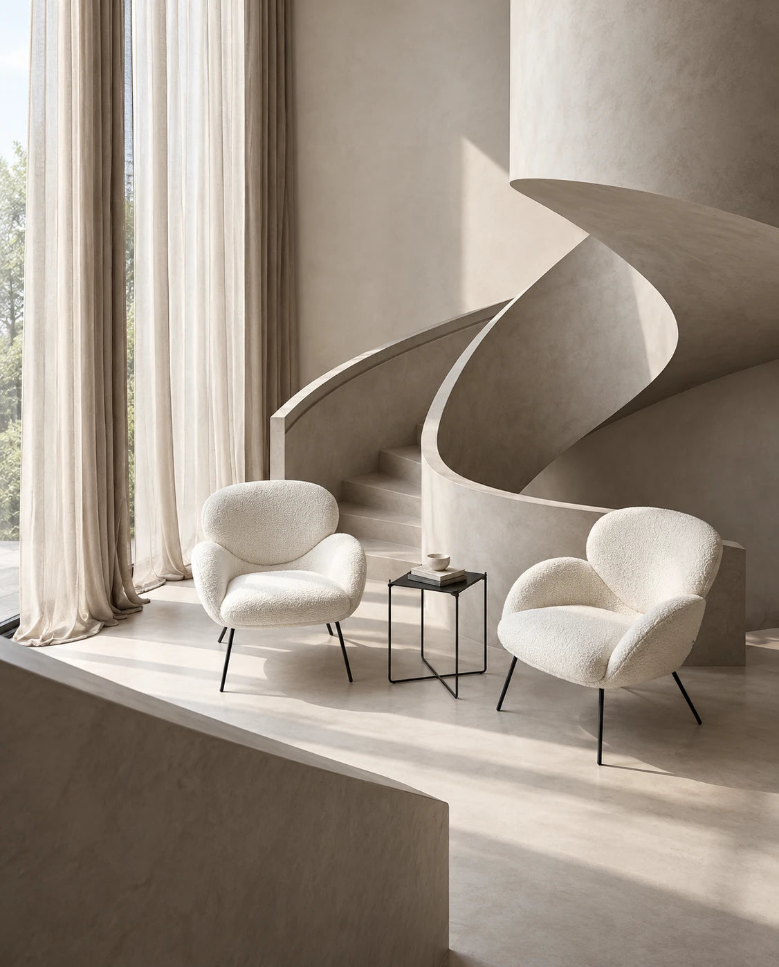 Fauteuil laine bouclée - vue 10