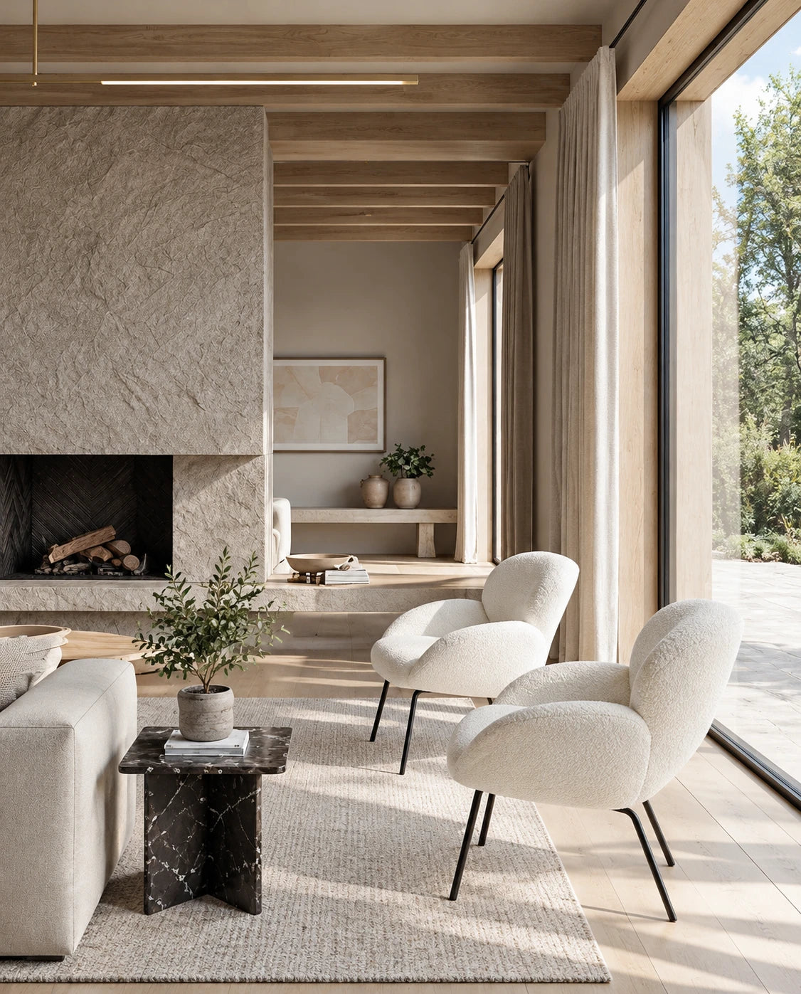Fauteuil laine bouclée - vue 11