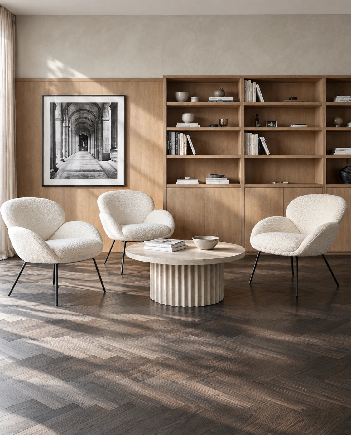 Fauteuil laine bouclée - vue 3