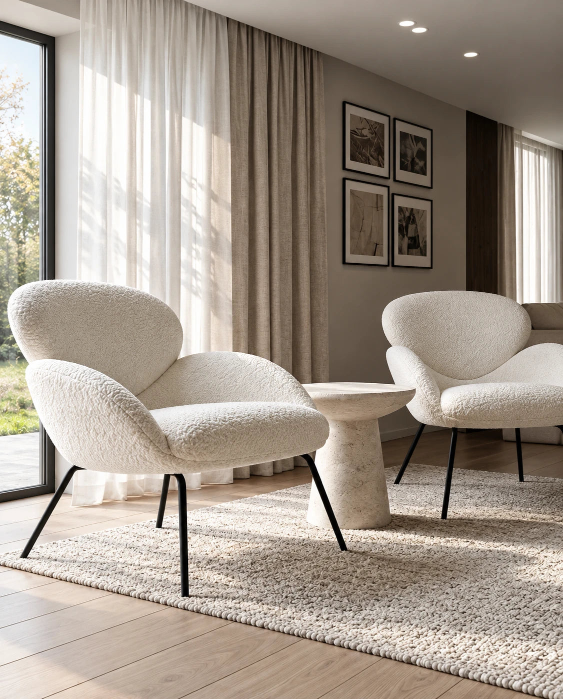 Fauteuil laine bouclée - vue 4