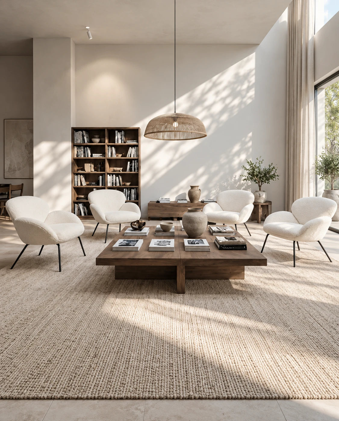Fauteuil laine bouclée - vue 6
