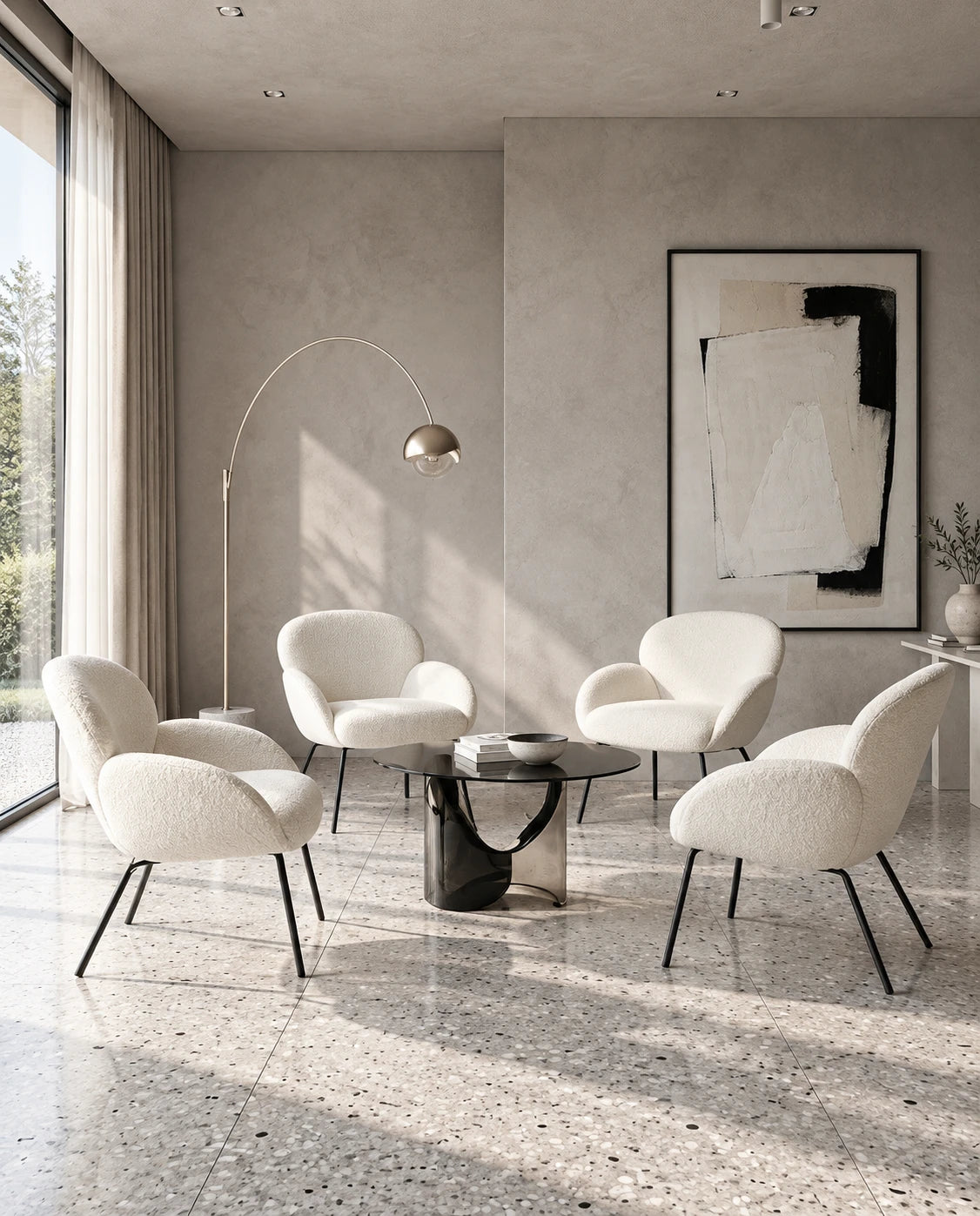 Fauteuil laine bouclée - vue 7
