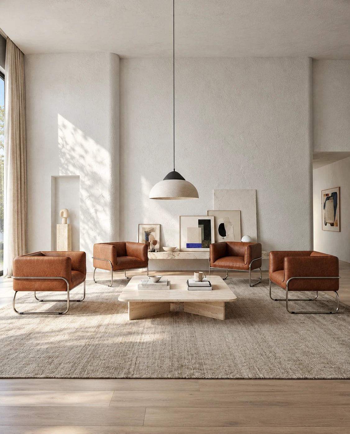Fauteuil marron vintage - vue 10