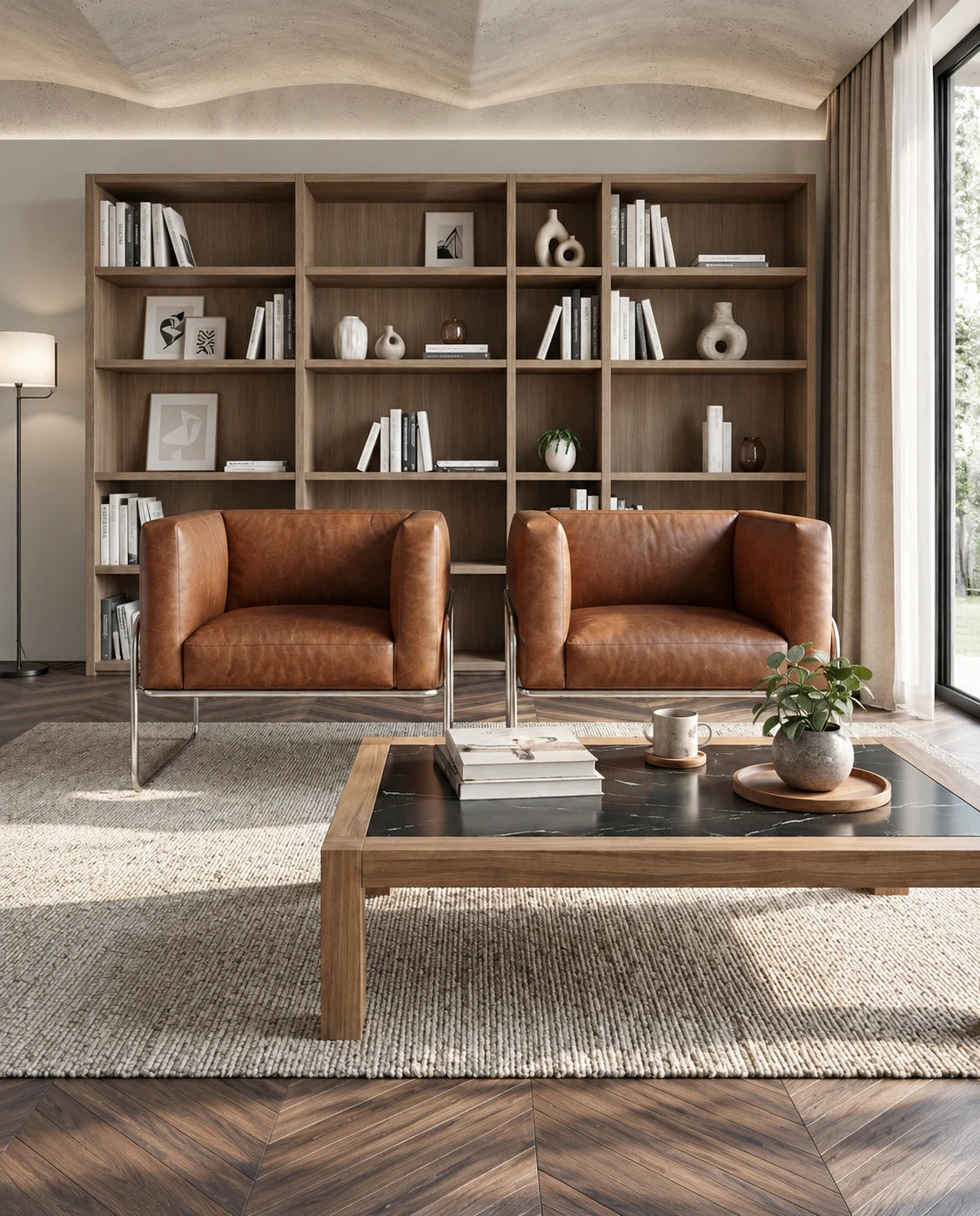Fauteuil marron vintage - vue 3