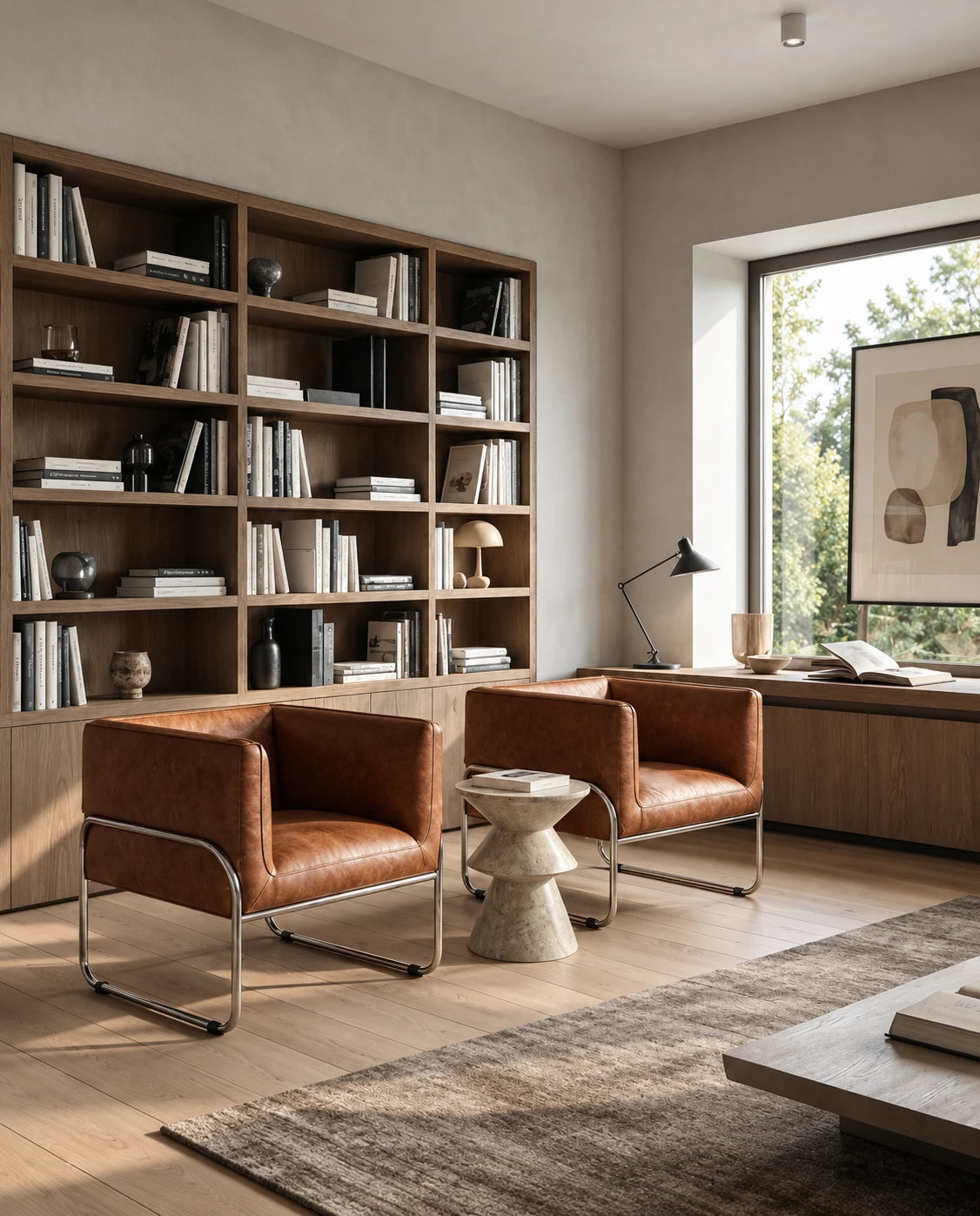 Fauteuil marron vintage - vue 7