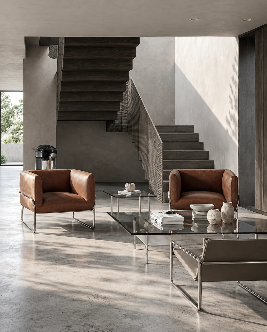 Fauteuil marron vintage - vue 9