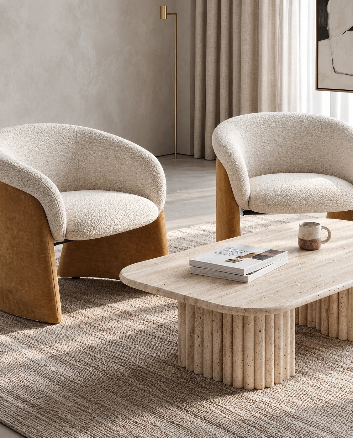 Fauteuil ocre - vue 1