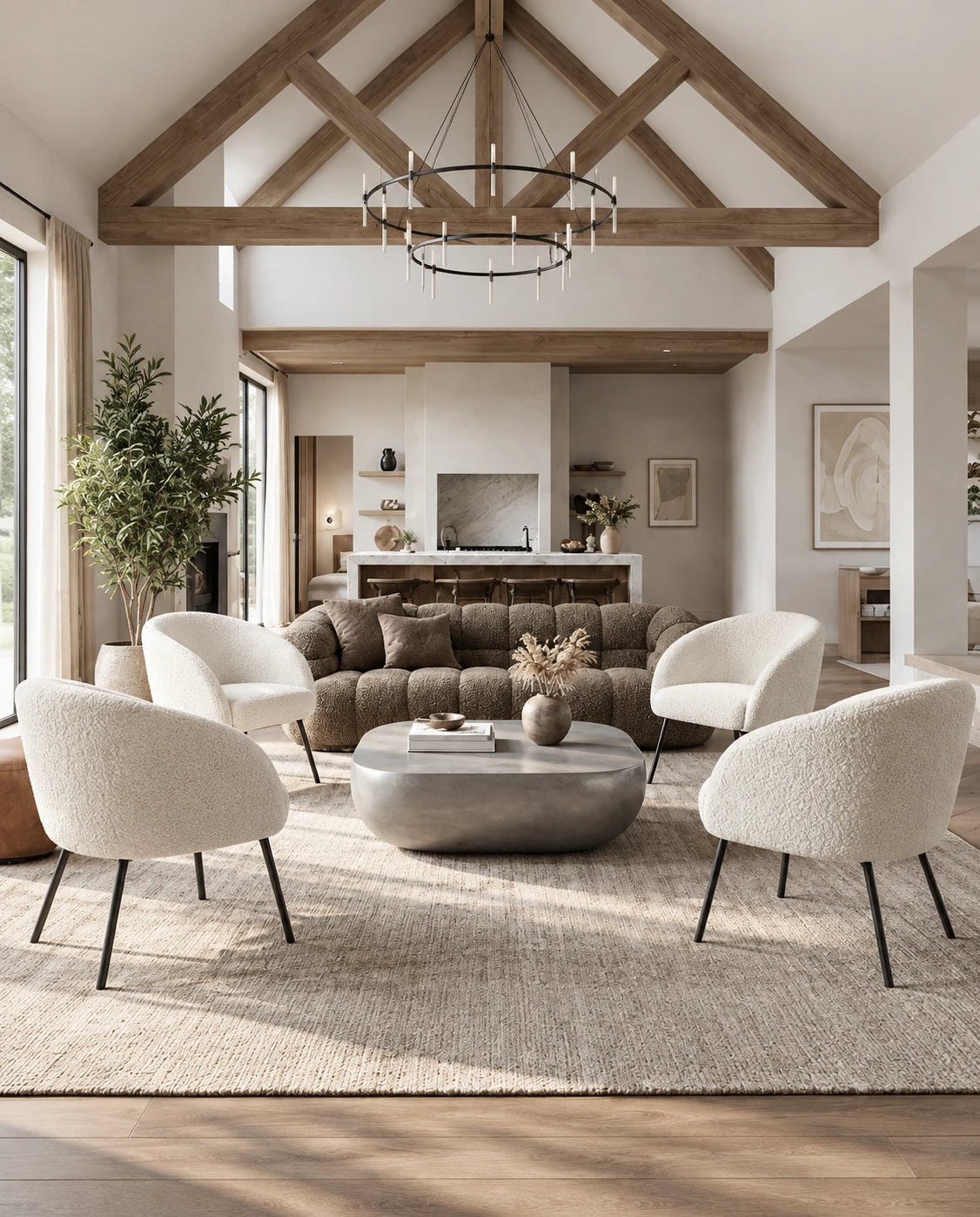 Fauteuil tissu bouclette - vue 12