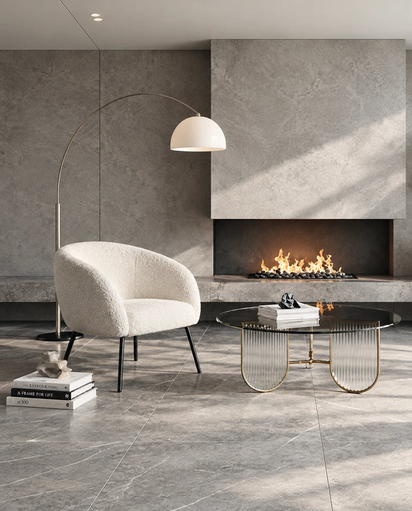 Fauteuil tissu bouclette - vue 5