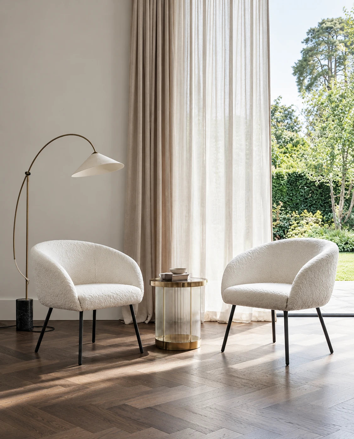 Fauteuil tissu bouclette - vue 8